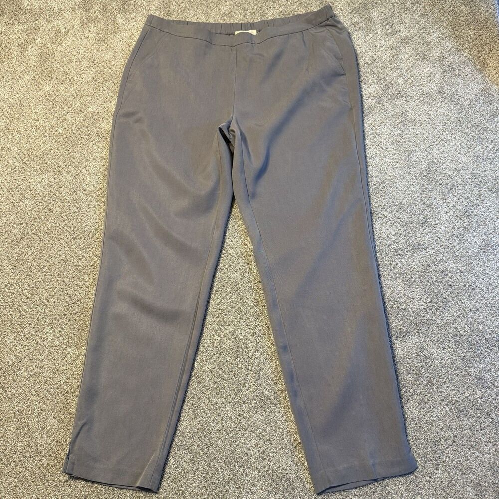 Eileen Fisher Tencel Tapered Ankle Pants Size S/P Gray Slouchy
